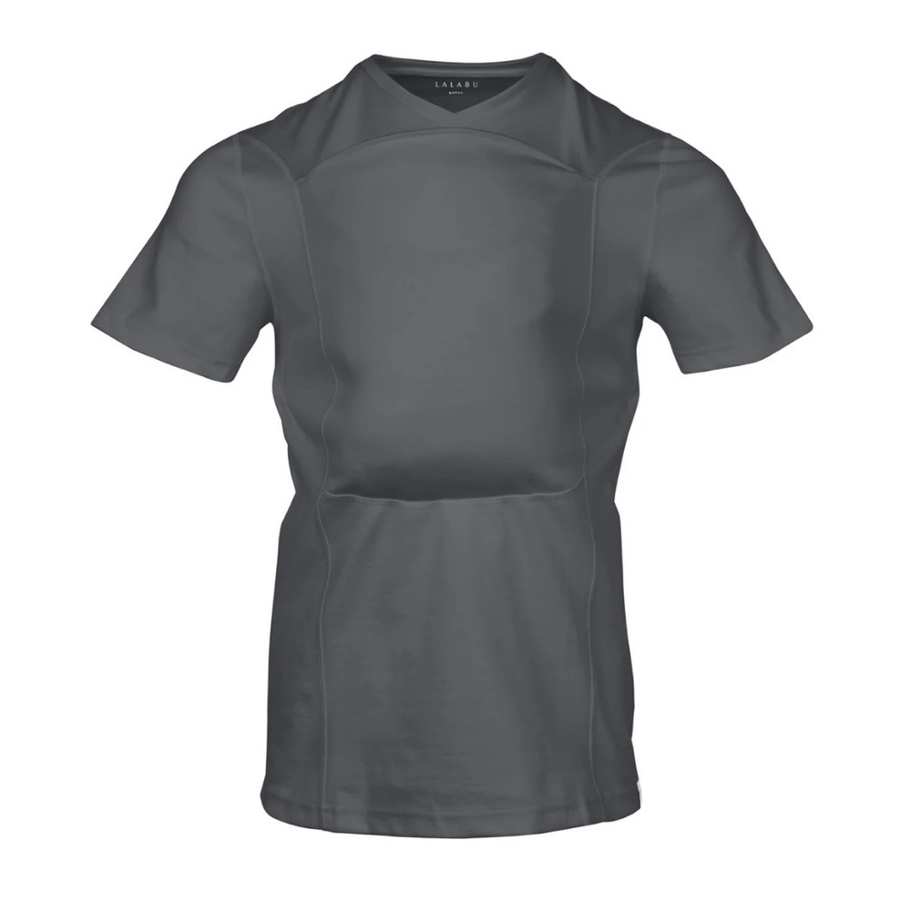 Lalabu Baby Soothing Dad Shirt Gray Short Sleeve Medium - Picture 11 of 11